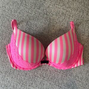Victoria's Secret Neon Pink Striped Bra